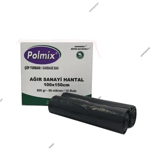 Ağır Hantal Çöp Torbası 100 X 150 800 Gr Siyah
