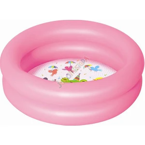 şişme Bebek Havuzu 2 Halkalı Taban Desenli Pembe 51061