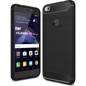 Huawei P9 Lite 2017 Brushed Carbon Fiber Silikon TPU Kılıf