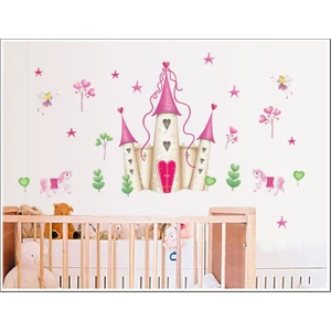 Kız Çocuk Odası Dekorasyonu Prenses Şatosu Kendinden Yapışkanlı PVC Duvar Sticker