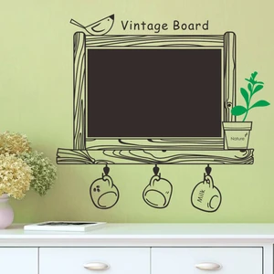 Ev Dekorasyonu Yazılabilir Kara Tahta Dekoratif Kendinden Yapışkanlı PVC Sticker Duvar Dekoru Vintage Board
