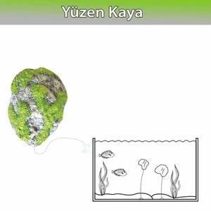 Yüzen Kaya Akvaryum Dekoru L
