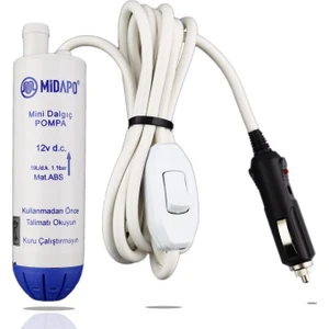 12 Volt Mini Dalgıç Pompası Araç Çakmaklı Girişli (Mazot,Su Veya Süt)