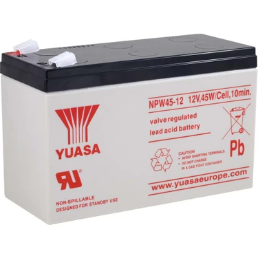 Yuasa NPW45-12 12V 9 Ah Bakımsız Kuru Akü AGM Teknolojisi ile Uzun Süreli Güç