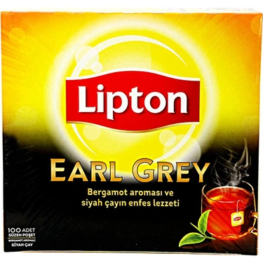 Lipton Earl Grey Poşet Çay 100'Lü Bergamot Aromalı Bitki Çayı Özelliği ile