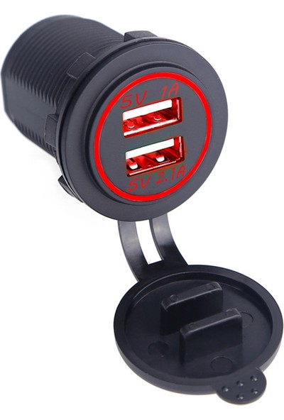 NXT Oto USB Şarj Soketi 5V 2.1A / 1A Kırmızı Işık