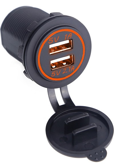 NXT Oto USB Şarj Soketi 5V 2.1A / 1A Turuncu Işık