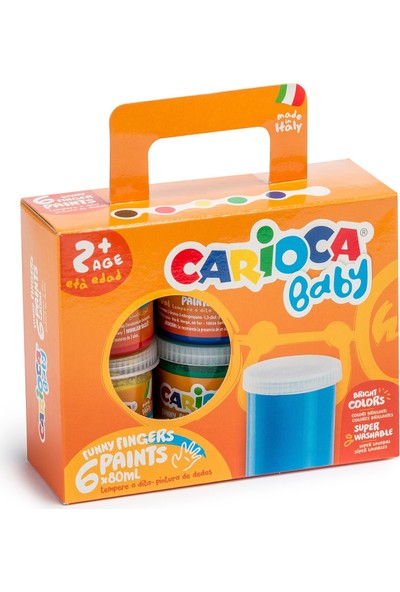 Carioca Yıkanabilir Parmak Boyası 6 Renk x 80 gr