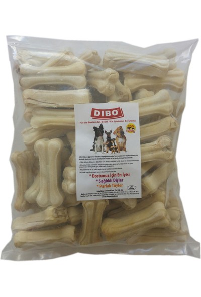 Dibo Köpek Çiğneti Pres Kemik Beyaz 20-25 gr 7 cm ( 50 Adet )