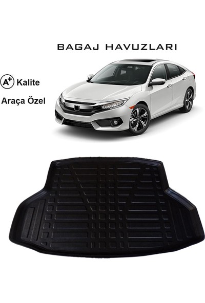 Honda Civic Sedan 2016 ve Sonrası 3D Bagaj Havuzu