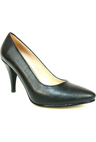 Zenay 1401 Siyah Deri Stiletto Bayan Ayakkabı