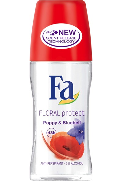 Fa Roll-on Floral Protect Poppy & Bluebell 50ml