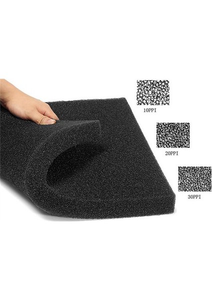 Fatih Akvaryum Filtre Süngeri İnce Gözenekli Siyah 30 Ppı 50X25x5 Cm.