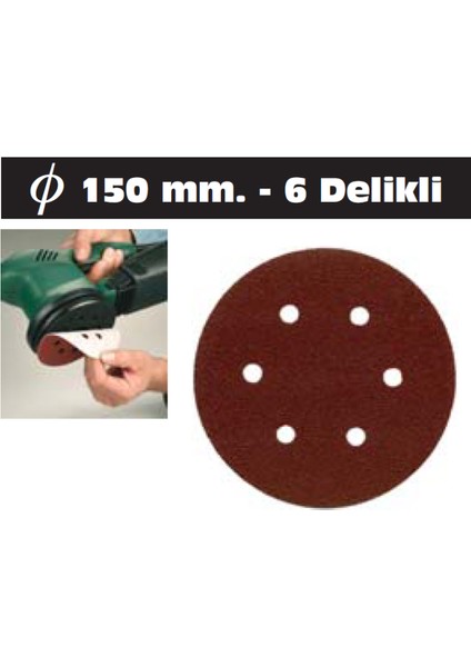 Cırtlı Disk Zımpara Kahverengi Alox 150 mm 240 Kum 10 Adet fiyatları