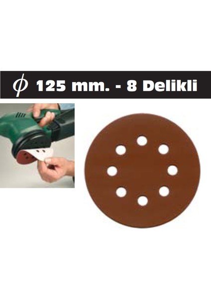 Cırtlı Disk Zımpara Kahverengi Alox 125 mm 400 Kum 10 Adet