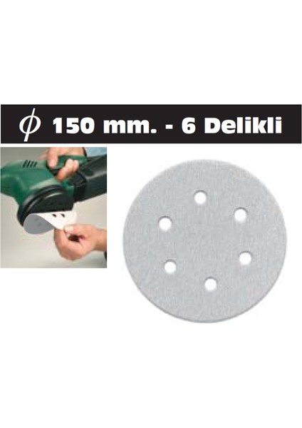 Cırtlı Disk Zımpara Beyaz Alox 150 mm 40 Kum 10 Adet fiyatları