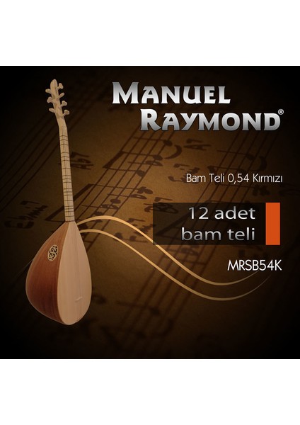 Bağlama Bam Teli 12'li Takım 0.54 Kırmızı MRSB54K