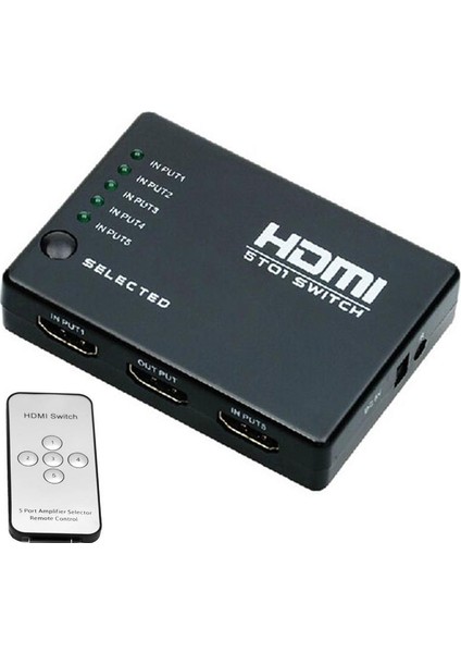 SY-501 5 Port Kumandalı Full HD 1080p Kablosuz HDMI Switch