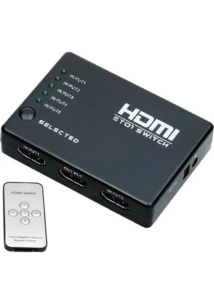 SY-501 5 Port Kumandalı Full HD 1080p Kablosuz HDMI Switch