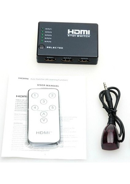 SY-501 5 Port Kumandalı Full HD 1080p Kablosuz HDMI Switch