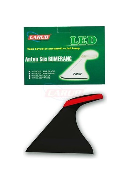 Oto Anten Süs Bumerang Tip Işıklı Siyah