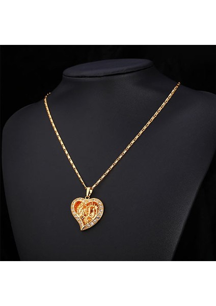Kalp İçinde Allah Yazılı 18K Altın Kaplama Bayan Kolye Zirkon Taşlı fiyatları