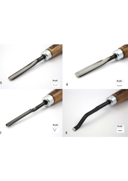 868700 Profi Linol Avuç İçi Ahşap Oyma Seti 8 Parça modelleri