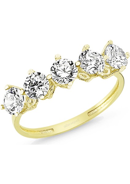 Altınsepeti Sarı Altın Beştaşlı Yüzük As8Y94R2 12