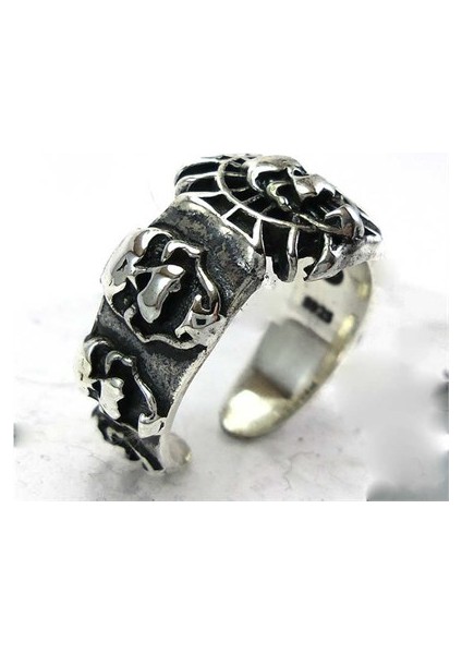 Gotik Kurukafa Skull Gümüş Erkek Yüzüğü fırsatları