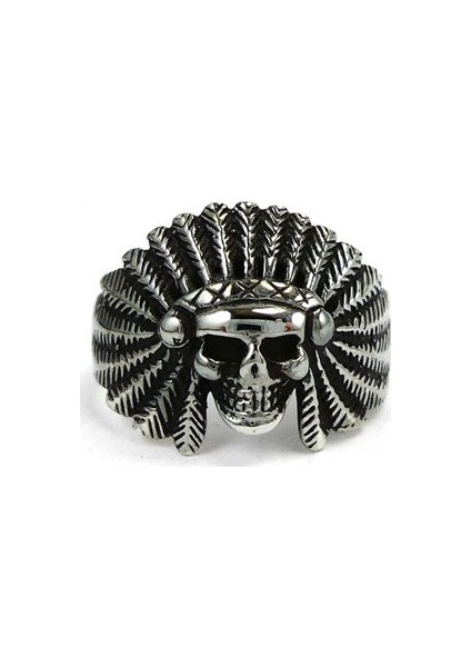 Kizilderili Kurukafa Gümüş Erkek Yüzüğü