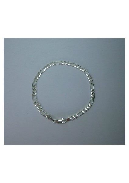 Figaro Gümüş Erkek Bileklik Künye Orta 5mm 6,5Gr