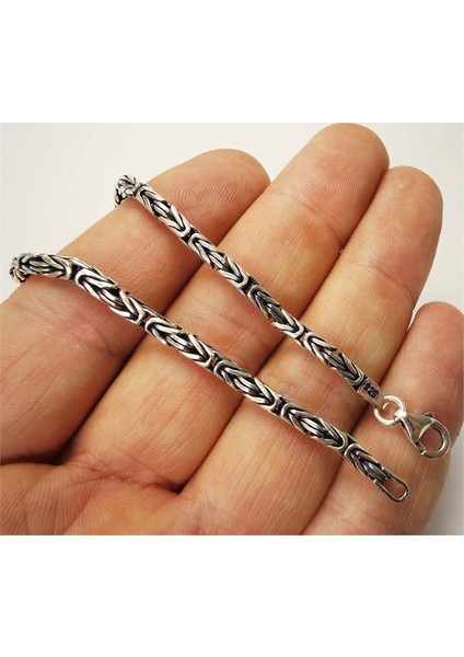Gümüş Kral Zincir Erkek Bileklik 3Mm Orta Kalınlıkta fiyatları