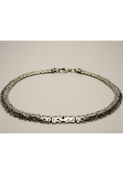 Gümüş Kral Zincir Erkek Bileklik 3Mm Orta Kalınlıkta indirimleri