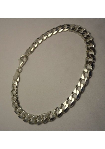 Gurmet Gümüş Erkek Bileklik 12Gr Orta Kalınlıkta 6.5mm - 21cm