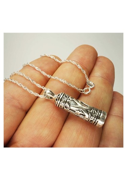 Hz.Muhammed Yazılı Bayan Gümüş Muska Cevşen Kolye fiyatları