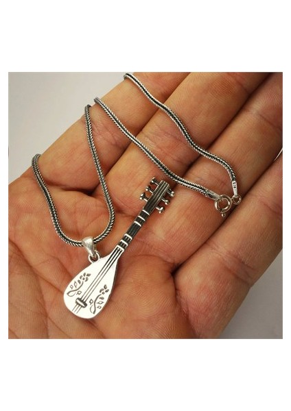 Bağlama Saz Erkek Gümüş Kolye fiyatları