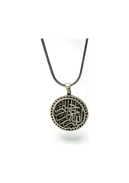 Besmele Yazılı Gümüş Erkek Kolye Zincir Büyük fiyatları