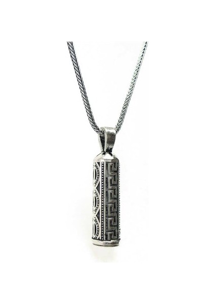 Erkek Gümüş Cevşen Muska - 60Tl Lik Kolyesiyle