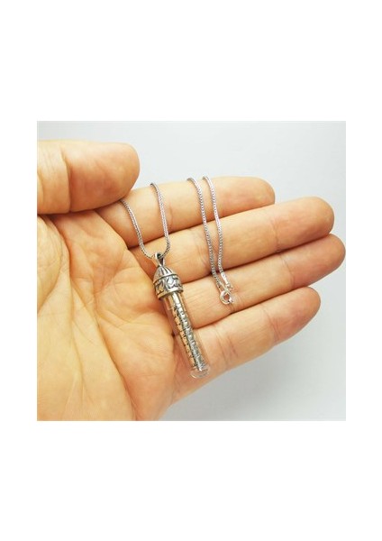 Fanuslu Gümüş Cevşen Muska - 50Tl Lik Kolyesiyle
