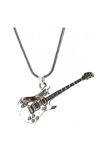 Gitar Erkek Gümüş Kolye Zincir