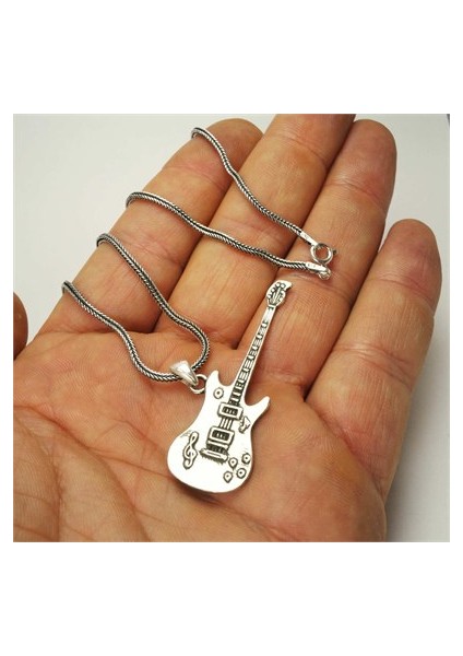 Gitar Erkek Gümüş Kolye Zincir fiyatları