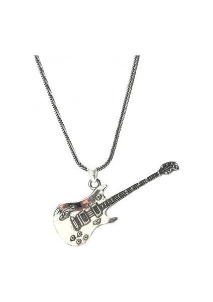 Gitar Erkek Gümüş Kolye Zincir modelleri