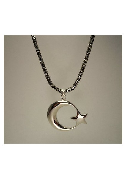 Gümüş Ayyıldız Kral Erkek Kolye Zincir fiyatları