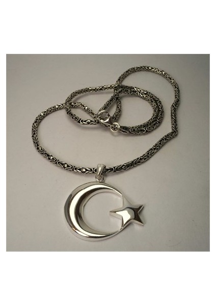 Gümüş Ayyıldız Kral Erkek Kolye Zincir modelleri