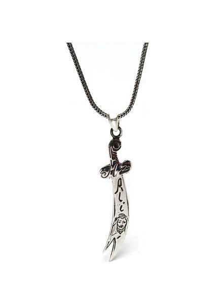 Hz.Ali Zülfikar Erkek Gümüş Kolye Zincir Büyük Boy fiyatları