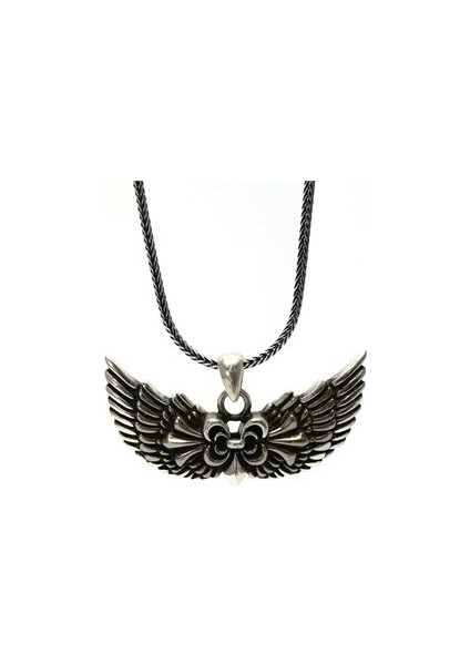 Melek Kanadi Gümüş Erkek Kolye Zincir