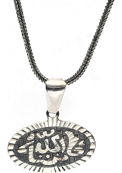 Kalem İşi Besmele Yazılı Erkek Gümüş Kolye Zincir fiyatları