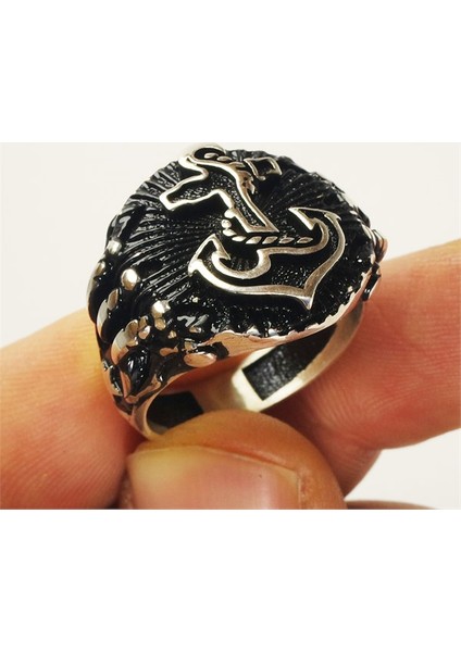 Çapa Ayyıldız Figürlü Gümüş Erkek Yüzük fiyatları