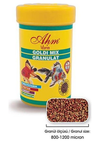 Ahm Goldi Mix Granulat Japon Balığı Yemi 1000 Ml