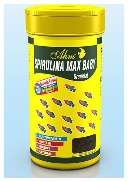 Ahm Spirulina Max Baby Granulat Yavru Balık Yemi 100 Ml